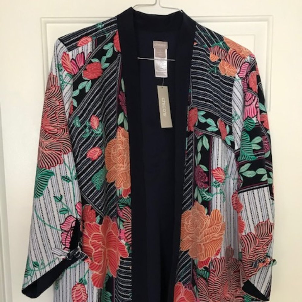 Kimono lined coverup Chico's size 3